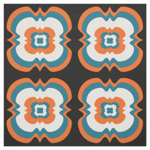 Tela Patrón de repetición de Big Funky Square en negr