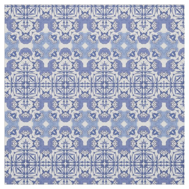 Tela Patrón de repetición horizontal de chinoiserie azu (Retal)