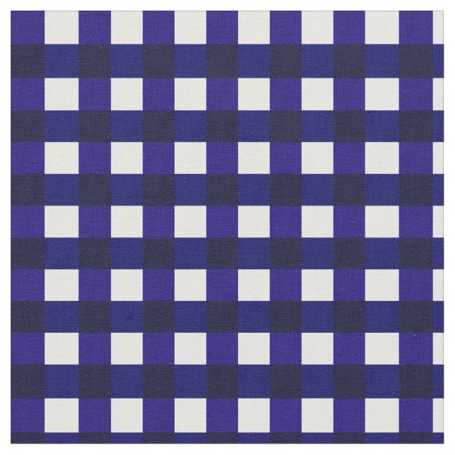 Tela Patrón De Replante De Búfalo Azul Y Blanco Gingham (De cerca)
