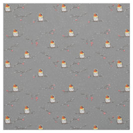 Tela patrón de robos y nieve