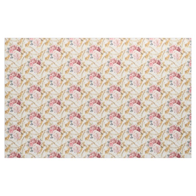 Tela PATRÓN DE rosas ("Cuarto gordo" (fat quarter))