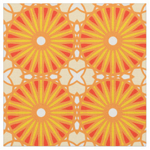 Tela Patrón de rueda Kaleidoscope P Amarillo rojo blanc