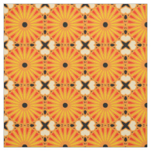 Tela Patrón de rueda Kaleidoscope P Amarillo rojo negro