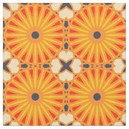 Tela Patrón de rueda Kaleidoscope P Amarillo rojo oscur