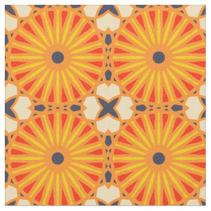 Tela Patrón de rueda Kaleidoscope P Amarillo rojo oscur
