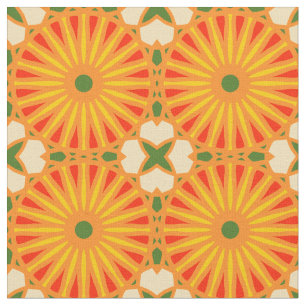 Tela Patrón de rueda Kaleidoscope P Amarillo rojo verde