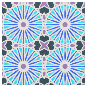Tela Patrón de rueda Kaleidoscope P Púrpura azul blanco