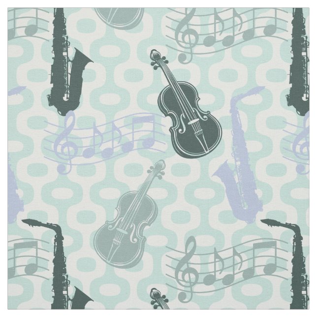 Tela Patrón de saxofón y violines (Retal)