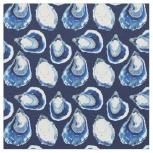 Tela Patrón de semicírculo de ostión azul marino