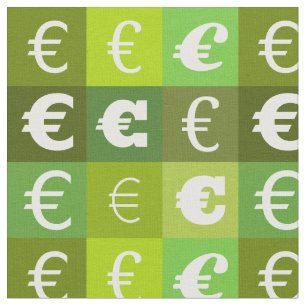 Tela Patrón de signos de dinero en euros