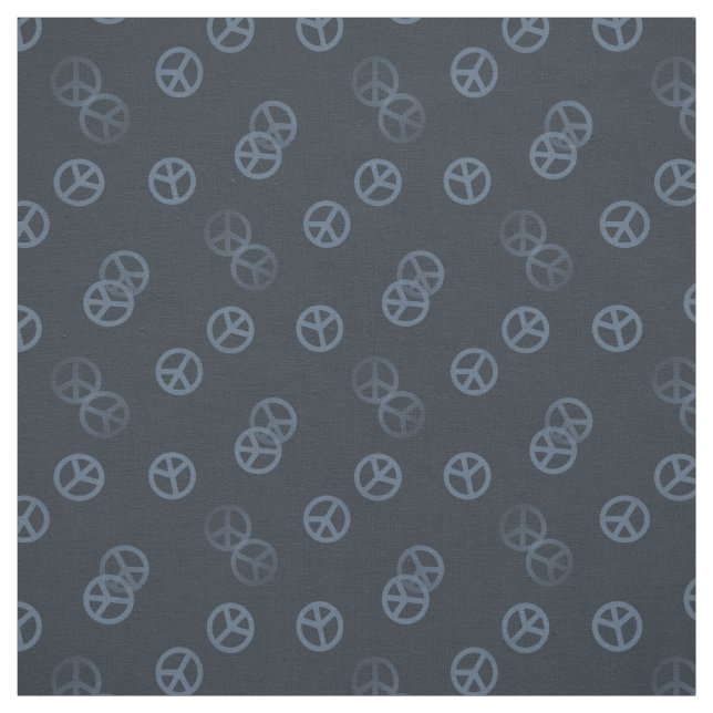 Tela Patrón de signos de paz gris (Retal)