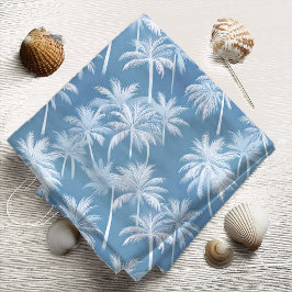 Tela Patrón de silueta de árbol de palmas hawaiano ID10