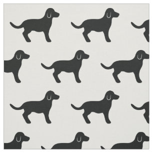 Tela Patrón de silueta de perro negro