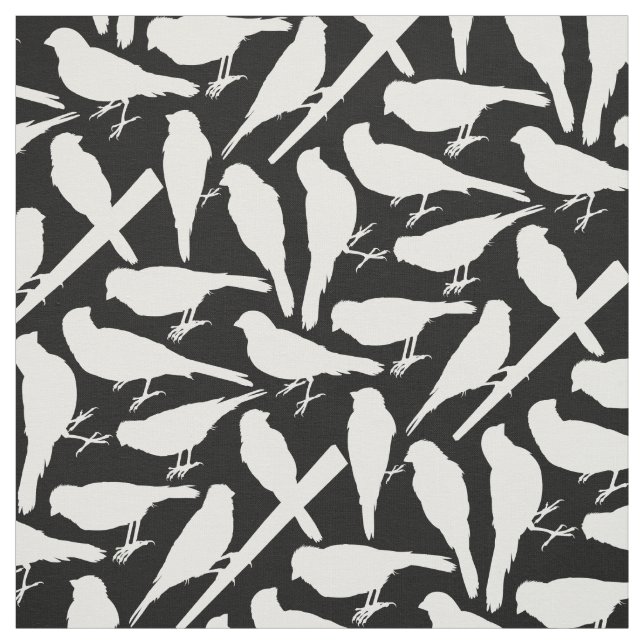Tela Patrón de Siluetas de Aves (Retal)