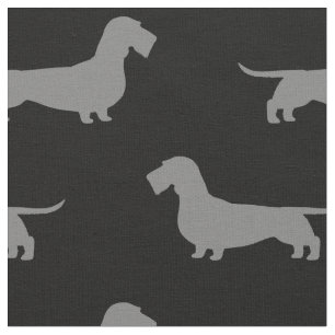 Tela Patrón de siluetas de perro de Dachshund con cable