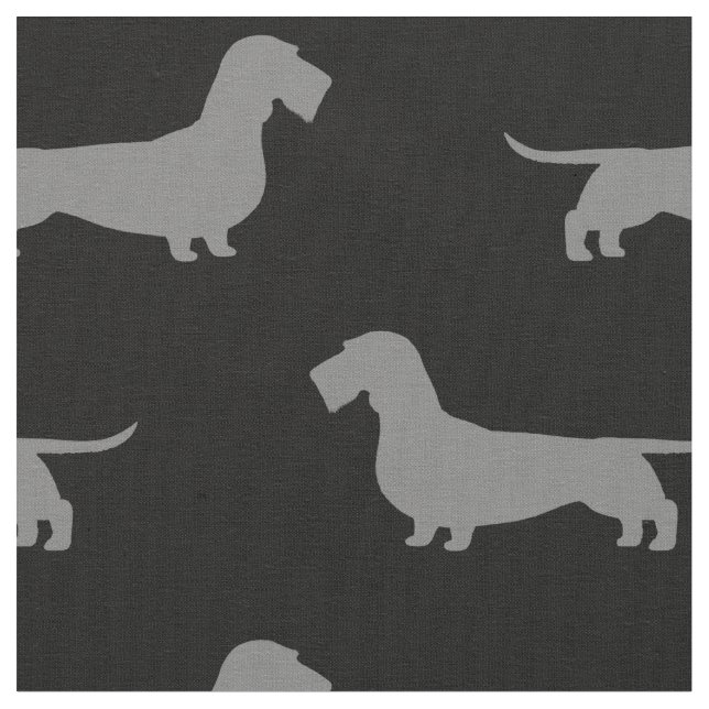Tela Patrón de siluetas de perro de Dachshund con cable (De cerca)