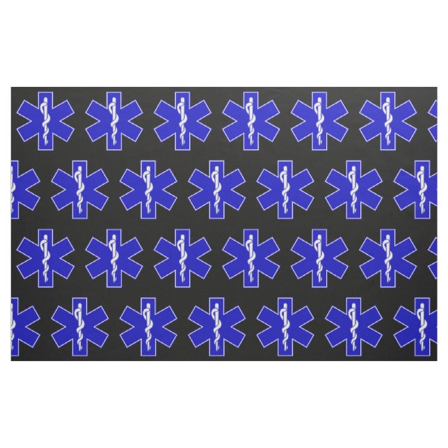 Tela Patrón de símbolos EMT de Técnicos Médicos de Emer ("Cuarto gordo" (fat quarter))