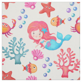 Tela Patrón de Sirena Cuta Tema Subacuático Nursera