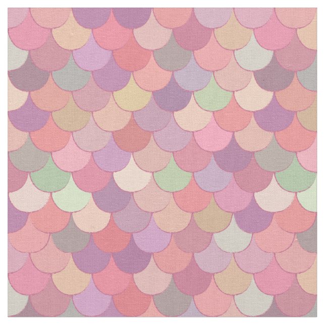 Tela Patrón de sirena rosa (De cerca)