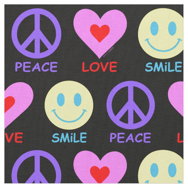 Tela Patrón de sonrisa de amor de paz (De cerca)
