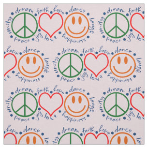 Tela Patrón de sonrisas de amor por la paz