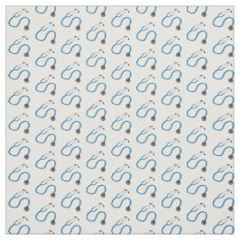 Tela Patrón de Stethoscope de médico sobre blanco