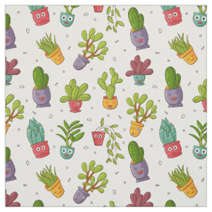 Tela Patrón de suculentos de la naturaleza de Cactus