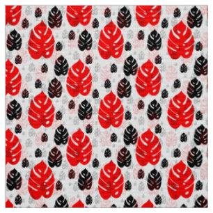 Tela Patrón de superficie abstracta de hoja roja modern