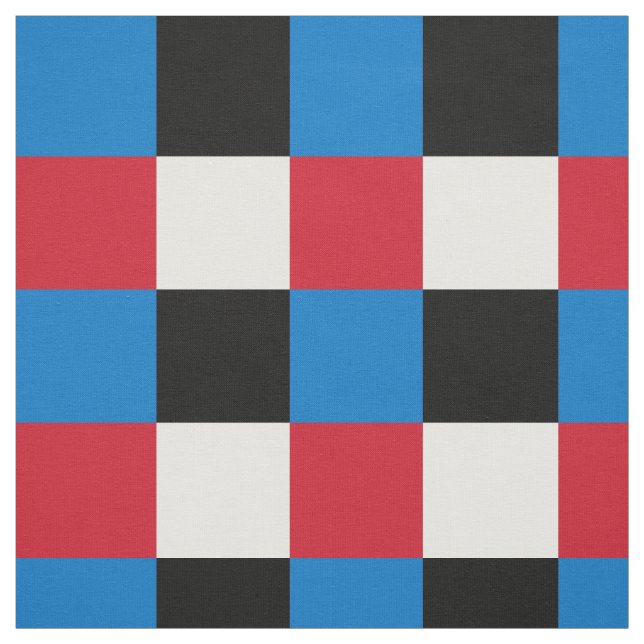Tela Patrón de tablero de ajedrez rojo, azul, negro y b (Retal)