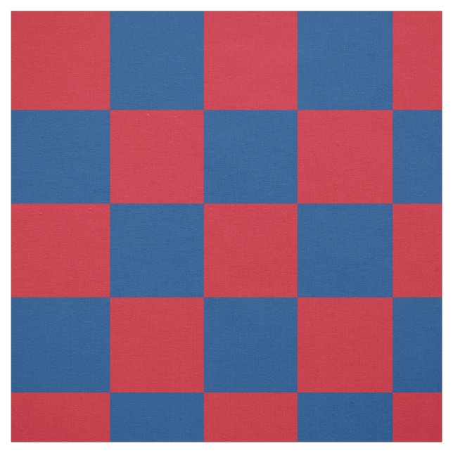 Tela Patrón de tablero de ajedrez rojo y azul (Retal)