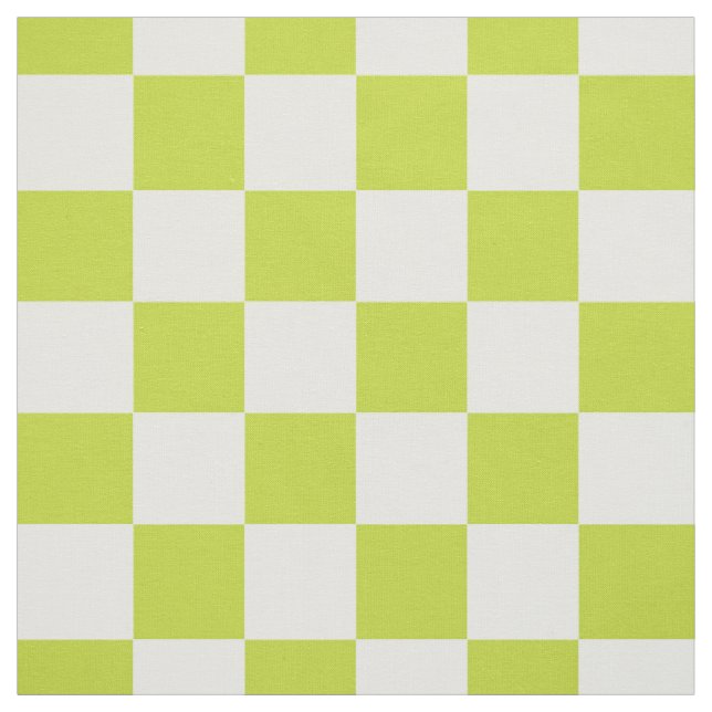 Tela Patrón de tablero de ajedrez verde lima y blanco (Retal)