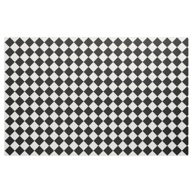 Tela Patrón de tablero de cheques negro y blanco retro ("Cuarto gordo" (fat quarter))