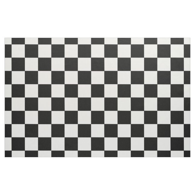 Tela Patrón de tablero de cheques negro y blanco retro ("Cuarto gordo" (fat quarter))