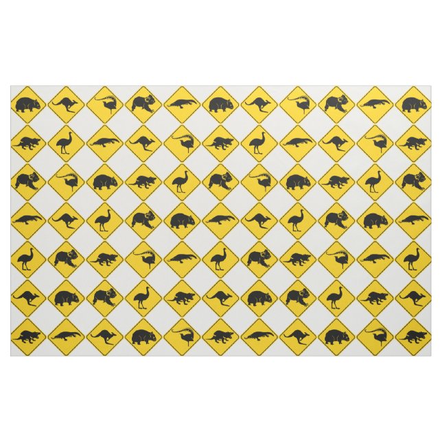 Tela Patrón de tablero de Rótulo para animales de Austr ("Cuarto gordo" (fat quarter))