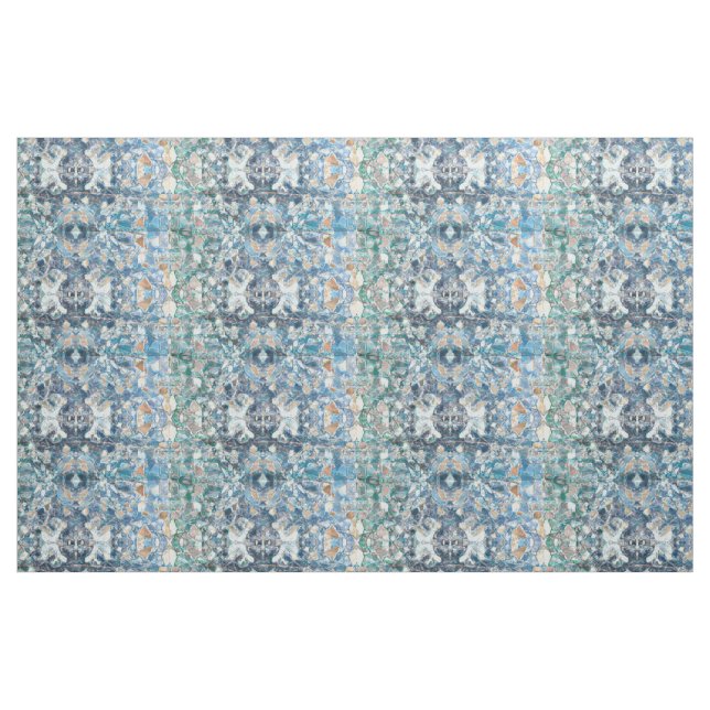 Tela Patrón de Tan azul tribal americano nativo ("Cuarto gordo" (fat quarter))