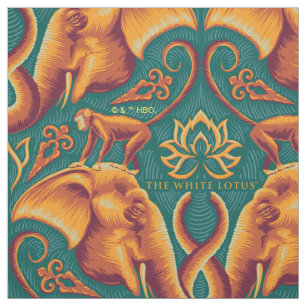 Tela Patrón de tapiz safari exótico - El Lotus blanco