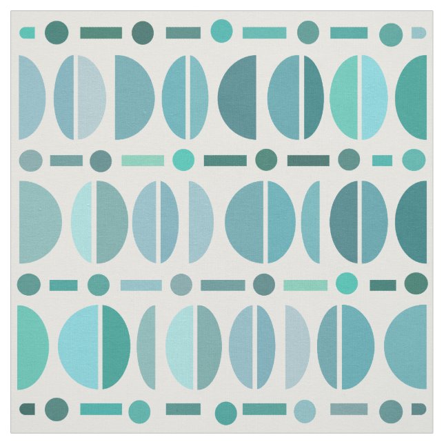 Tela Patrón de tazones retro de Boho Turquoise (Retal)