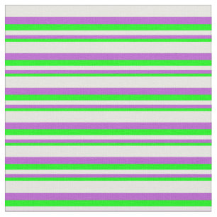 Tela Patrón de tiras de cal, orquídea y blanca