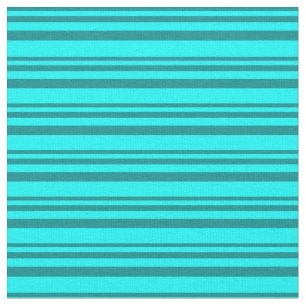 Tela Patrón de tiras de cian oscuro y Aqua