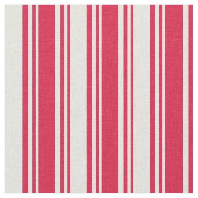 Tela Patrón de tiras de Crimson y Beige (De cerca)