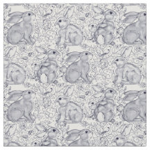 Patrón de tocador conejo azul y blanco cúpula deco