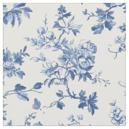 Tela Patrón de Toile Botánico Azul Claro