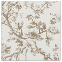 Patrón de Toile Botánico Beige Suave