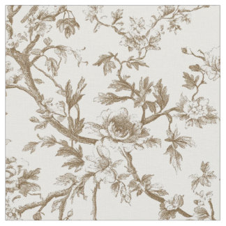 Tela Patrón de Toile Botánico Beige Suave