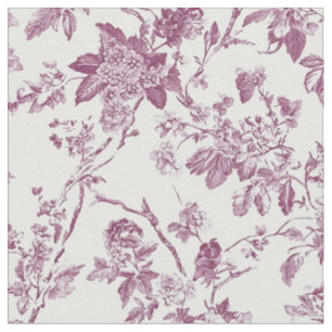 Tela Patrón de toile de pájaro floral rosa