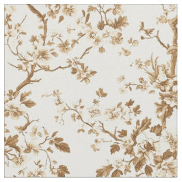 Tela Patrón de toile de rama floral sepia