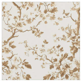 Tela Patrón de toile de rama floral sepia