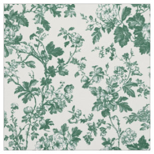 Tela Patrón de toile de rama floral verde