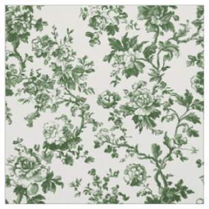 Tela Patrón de Toile de Rosa Verde Profundo