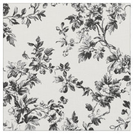 Tela Patrón de toile de viña floral negra